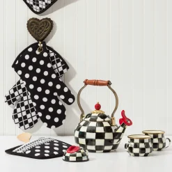Courtly Check Enamel Whistling Tea Kettle|MacKenzie-Childs New
