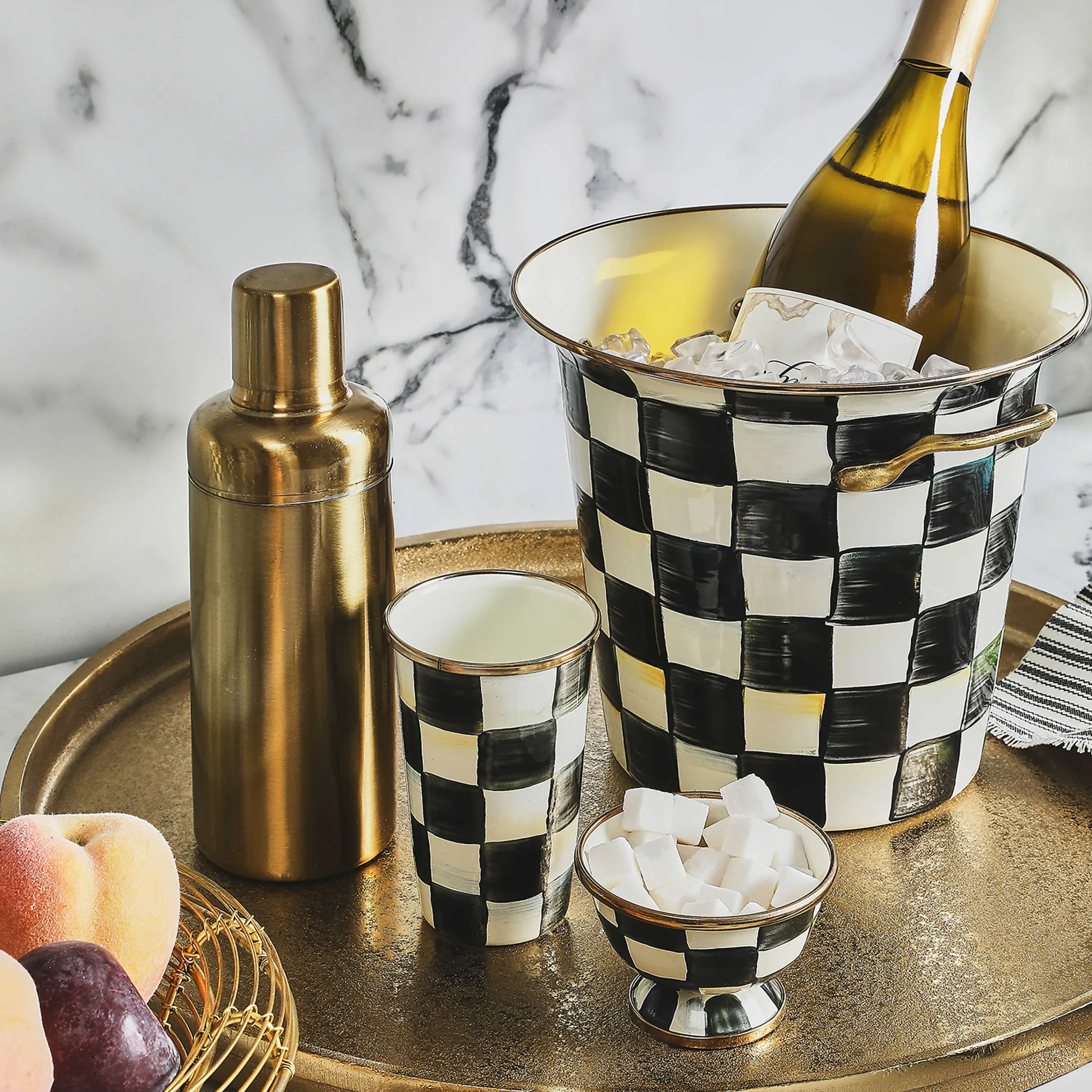 Courtly Check Enamel Wine Cooler|MacKenzie-Childs Online