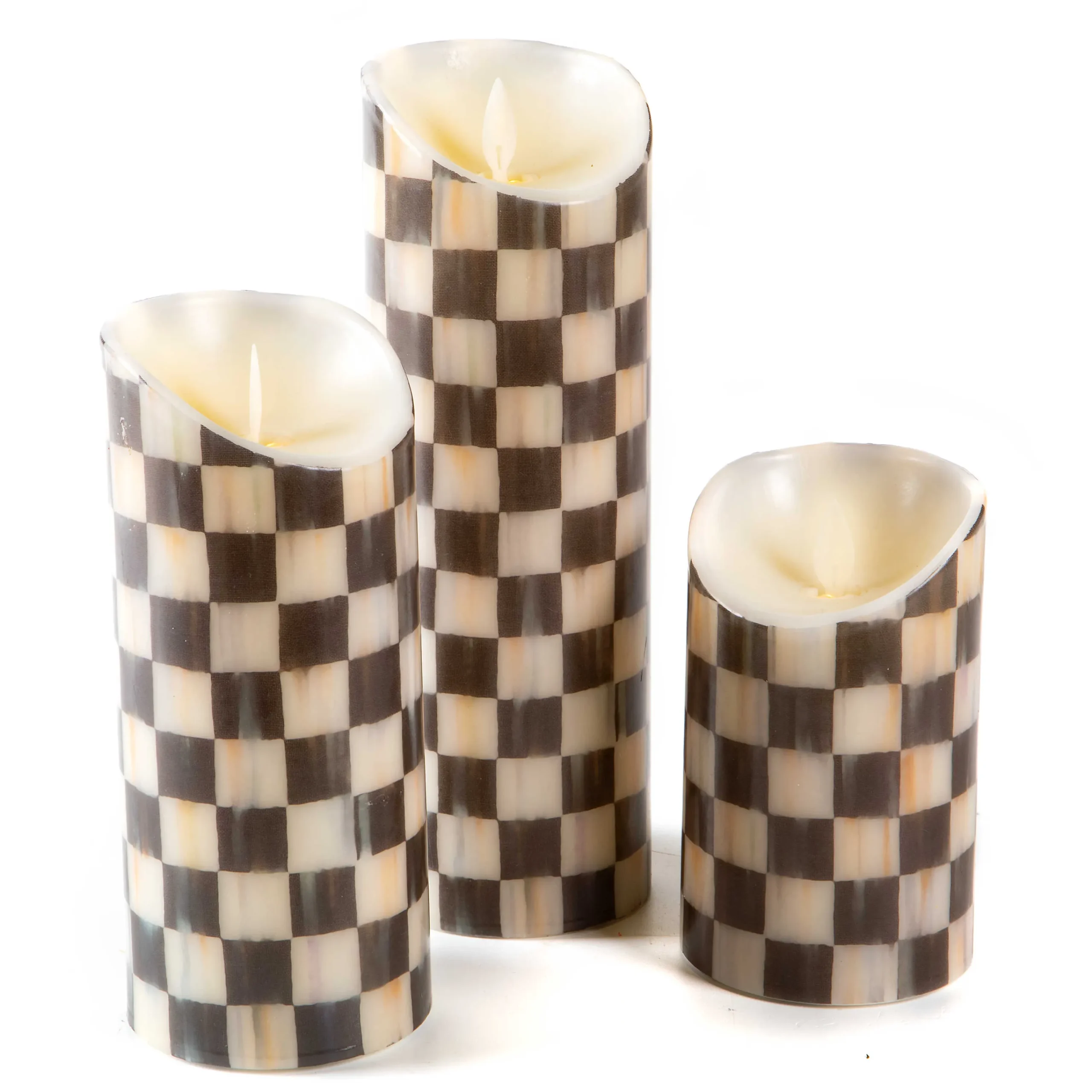 Courtly Check Flicker 5" Pillar Candle|MacKenzie-Childs Sale
