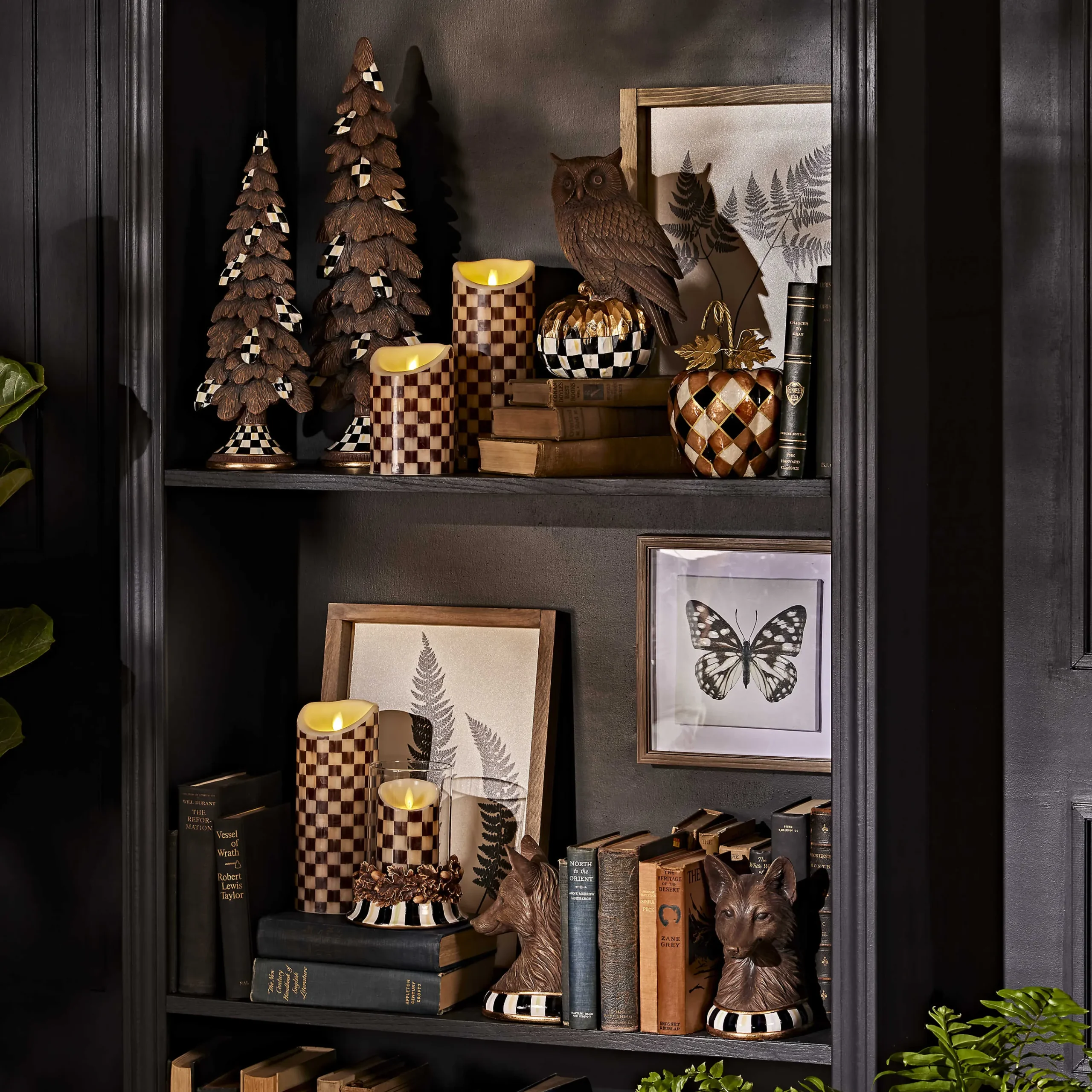 Courtly Check Flicker 10" Pillar Candle|MacKenzie-Childs Discount