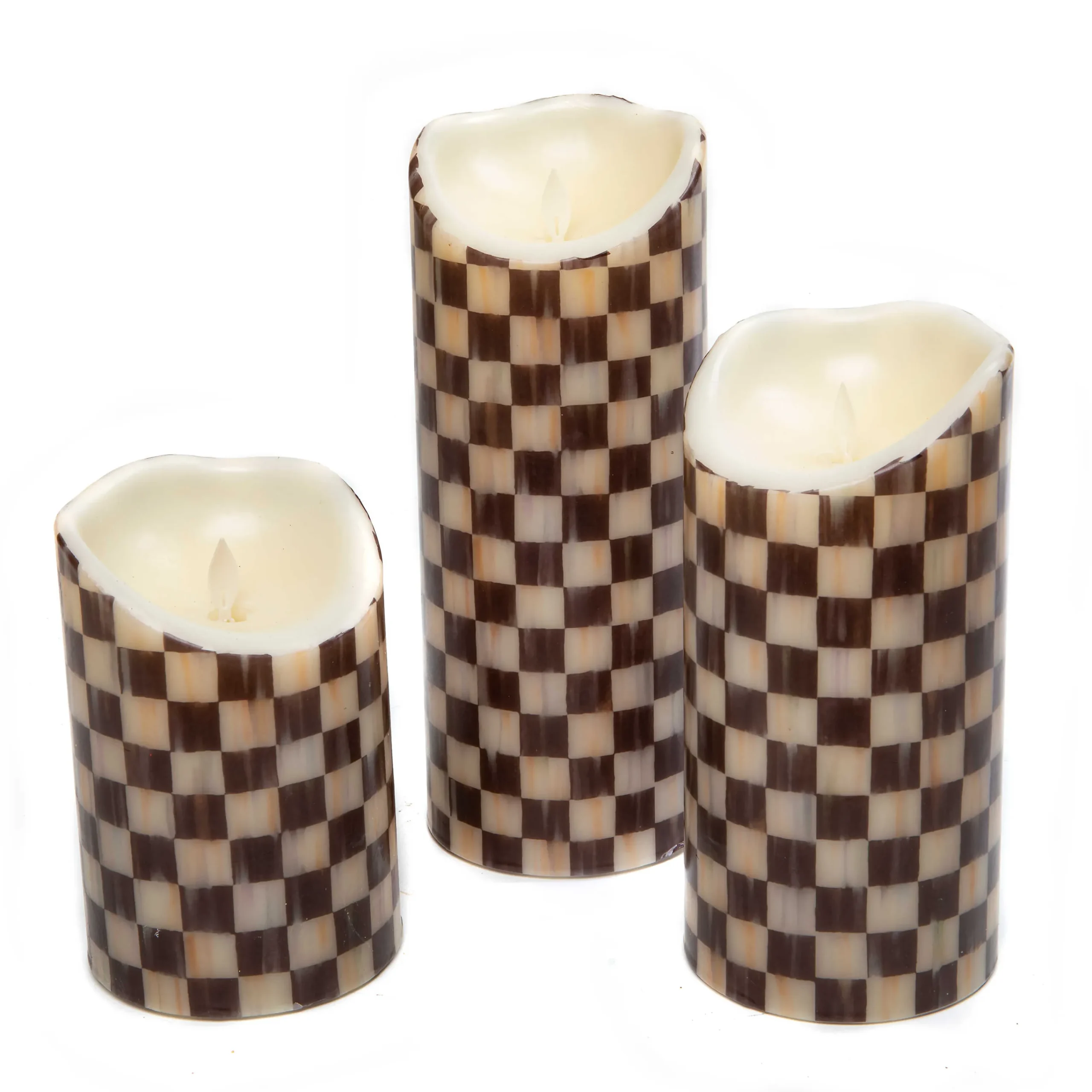 Courtly Check Flicker 8" Pillar Candle|MacKenzie-Childs