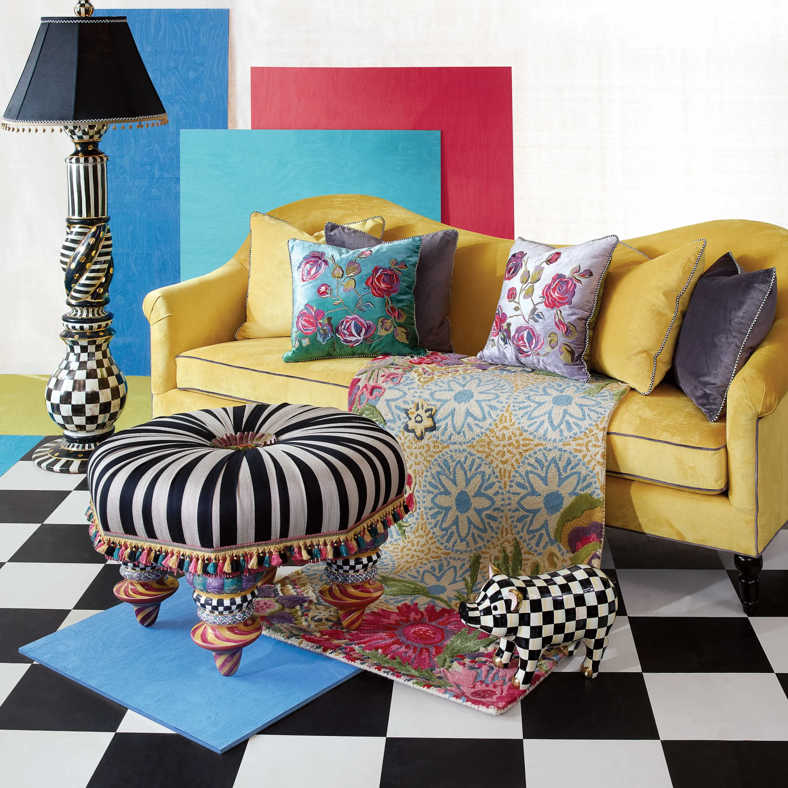 Courtly Check Floor Lamp|MacKenzie-Childs Sale