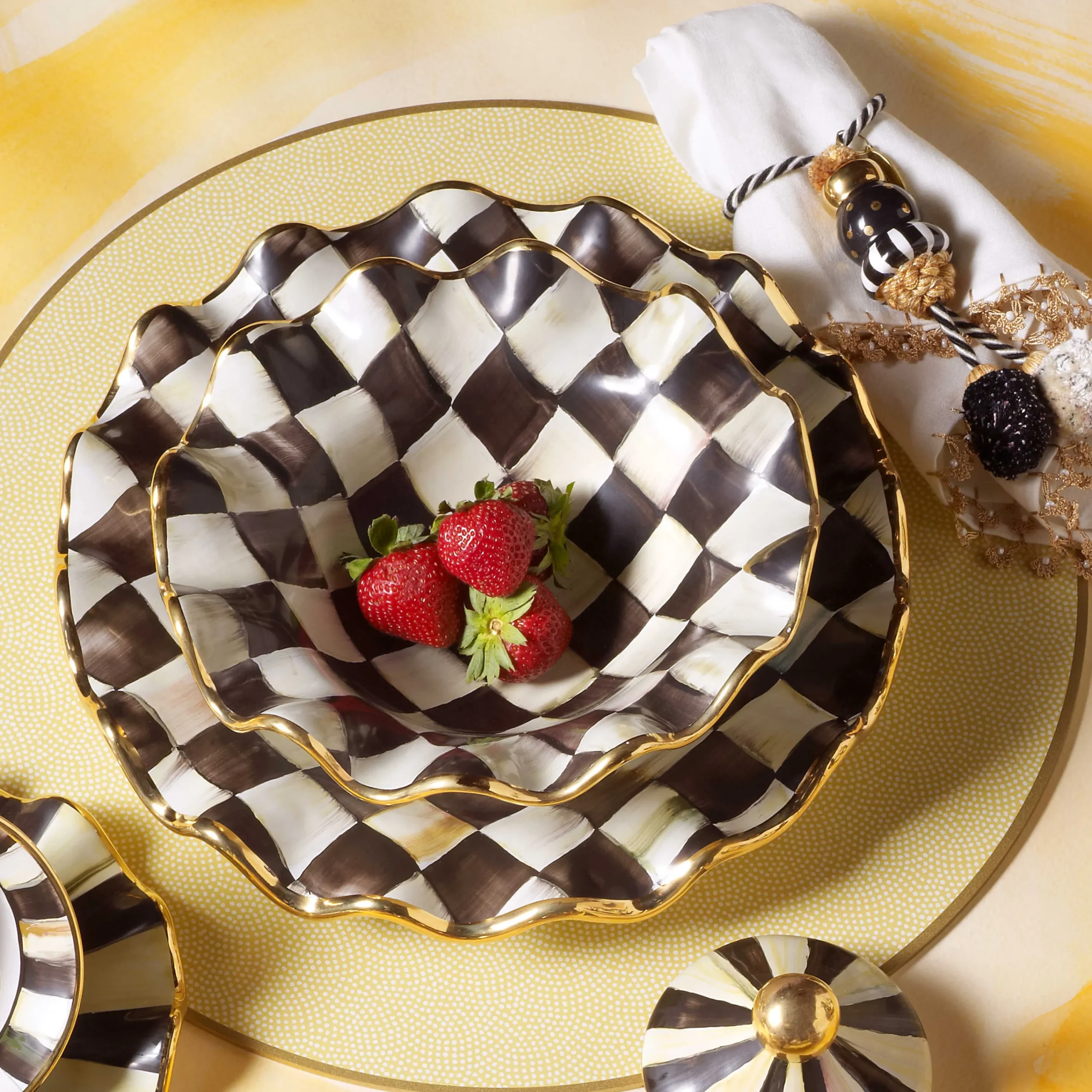 Courtly Check Fluted Breakfast Bowl|MacKenzie-Childs Best