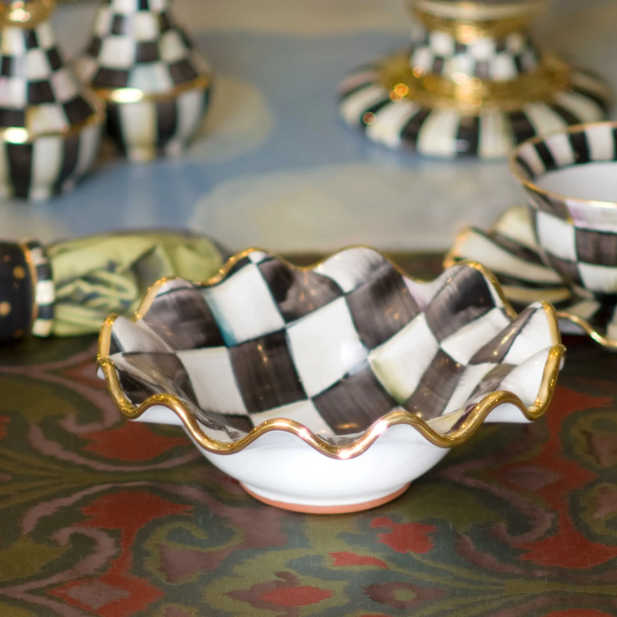 Courtly Check Fluted Breakfast Bowl|MacKenzie-Childs Best