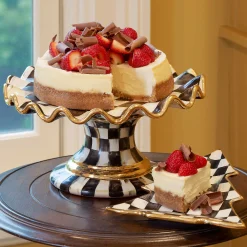 Courtly Check Fluted Cake Stand|MacKenzie-Childs Outlet