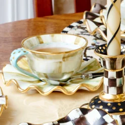 Courtly Check Fluted Dessert Plate|MacKenzie-Childs Online