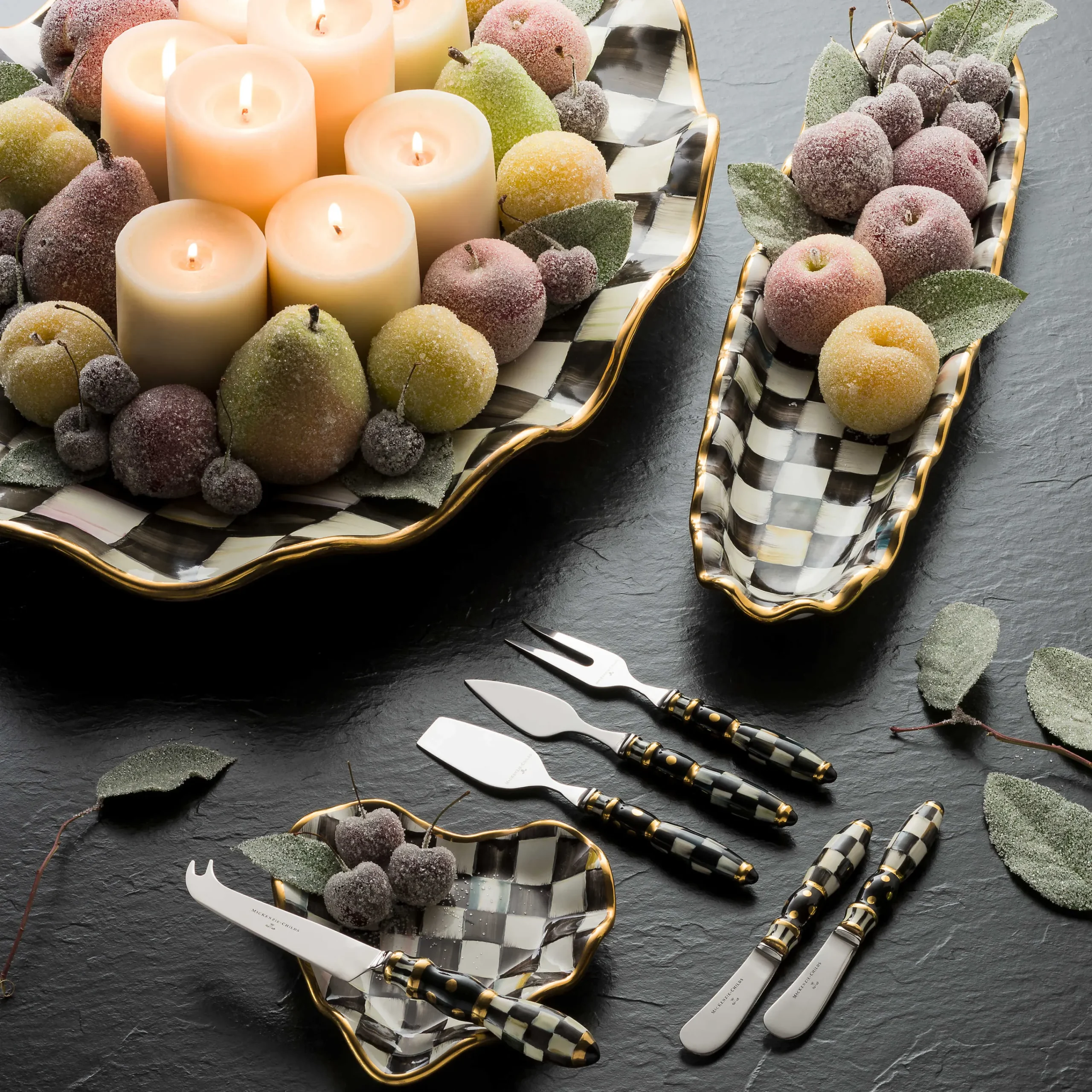 Courtly Check Fluted Heart Plate|MacKenzie-Childs Online