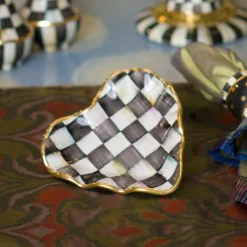 Courtly Check Fluted Heart Plate|MacKenzie-Childs Online