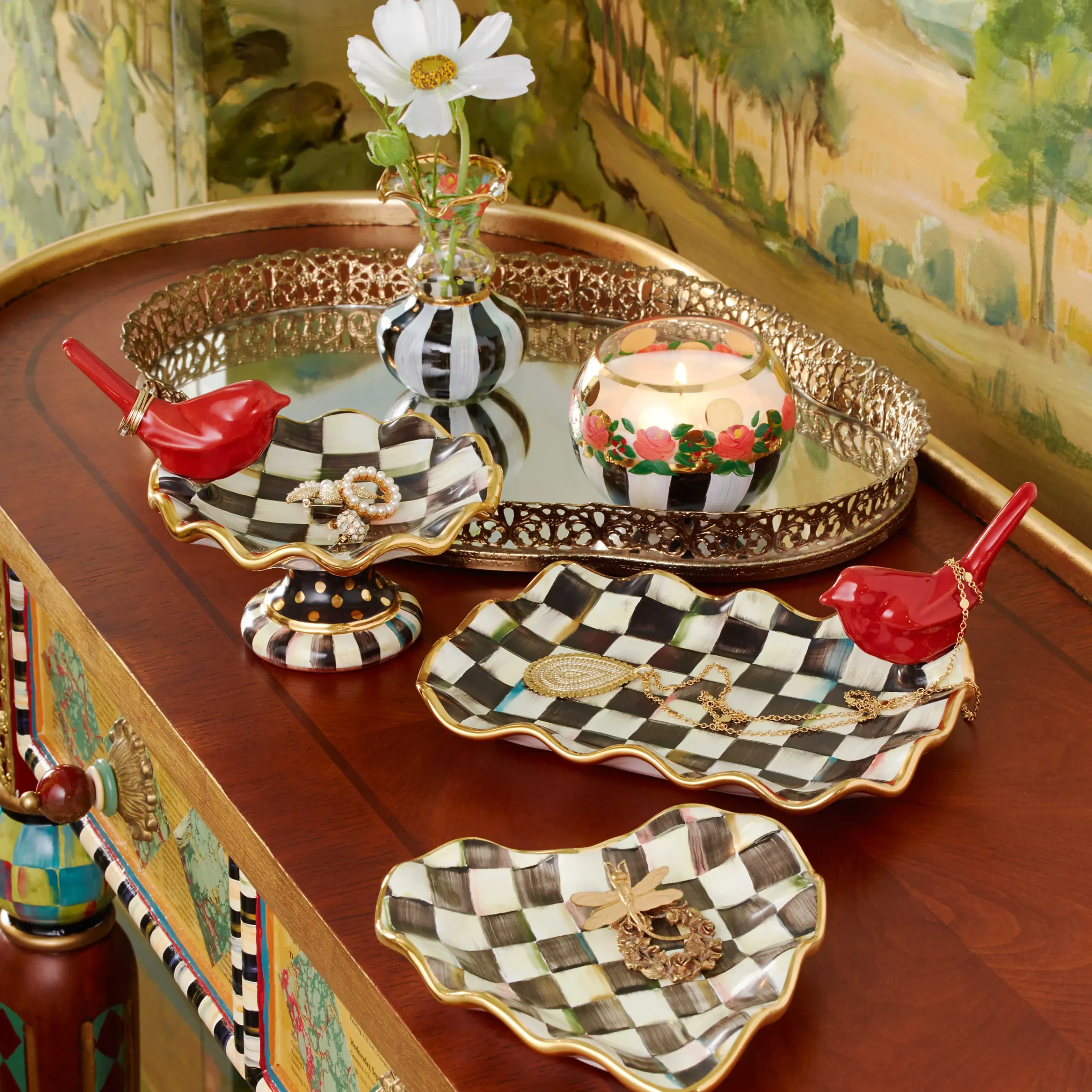 Courtly Check Fluted Heart Plate|MacKenzie-Childs Online