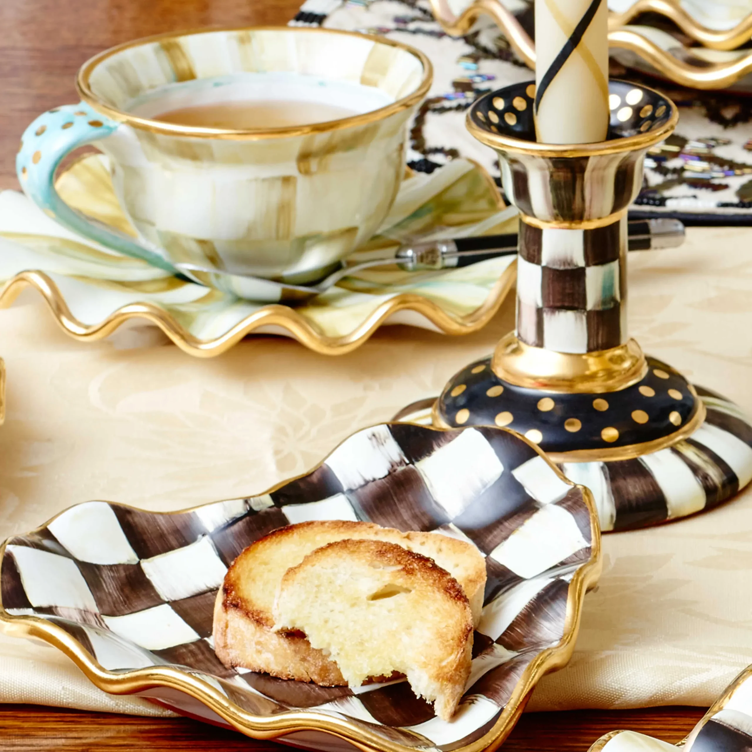 Courtly Check Fluted Heart Plate|MacKenzie-Childs Online