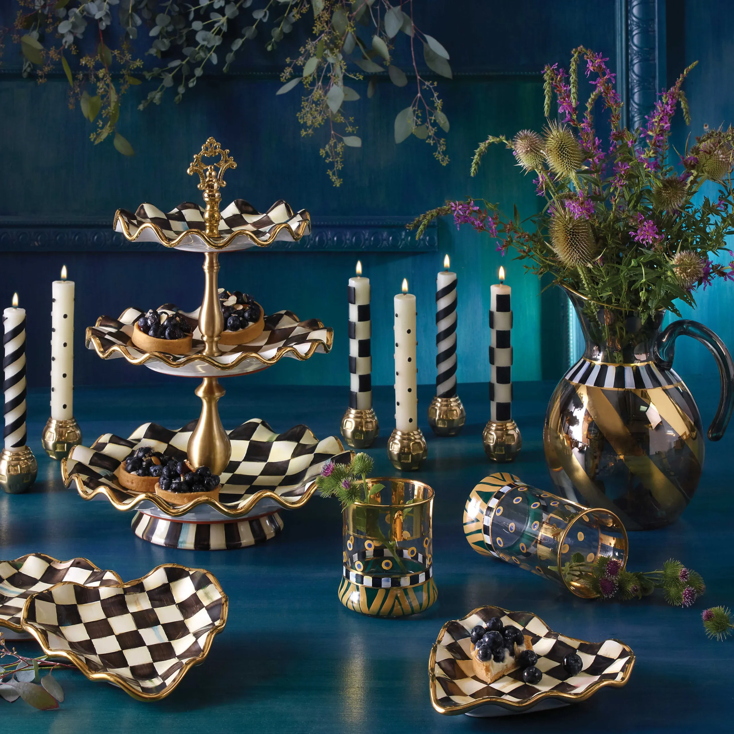 Courtly Check Fluted Heart Plate|MacKenzie-Childs Online