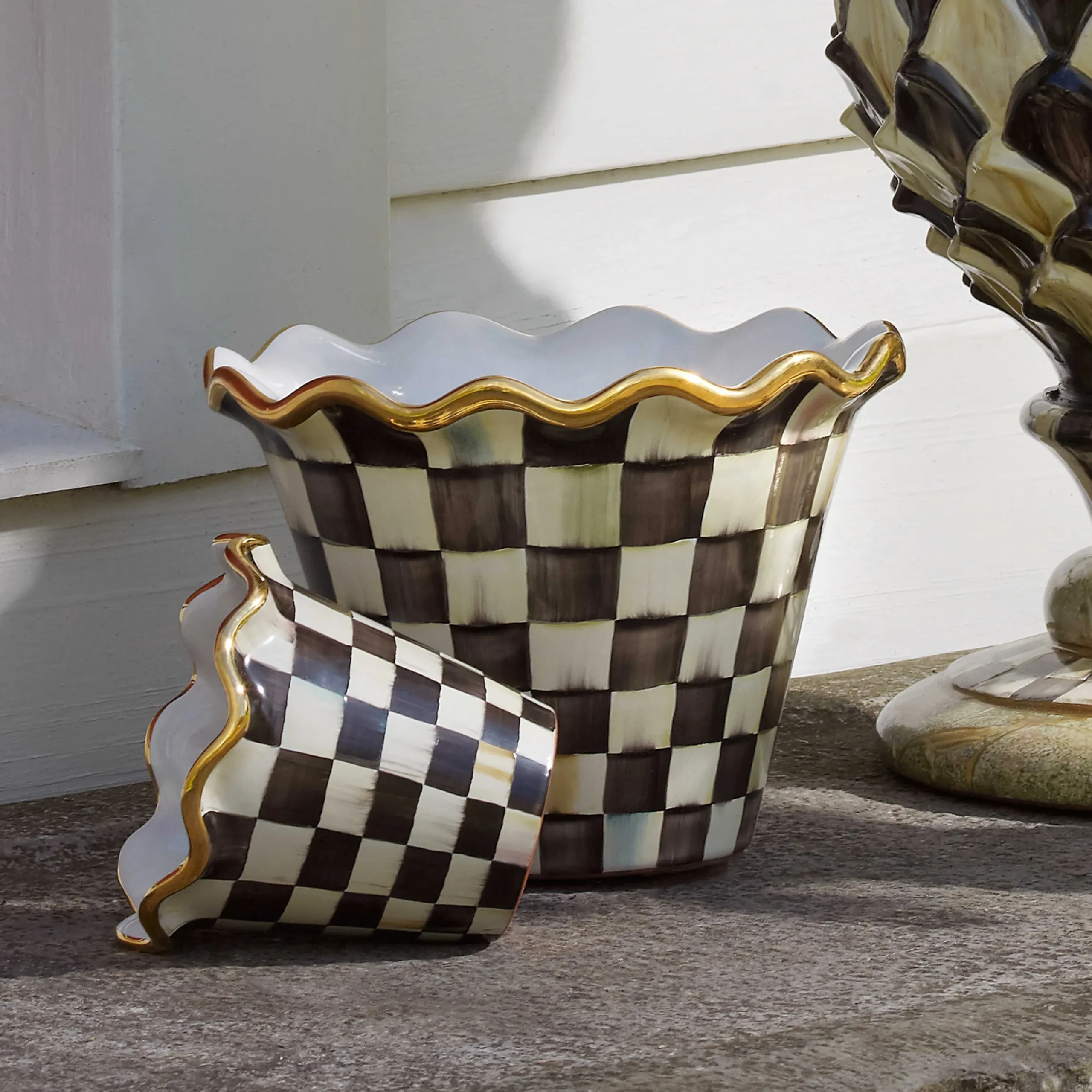 Courtly Check Garden Pot - 8"|MacKenzie-Childs New