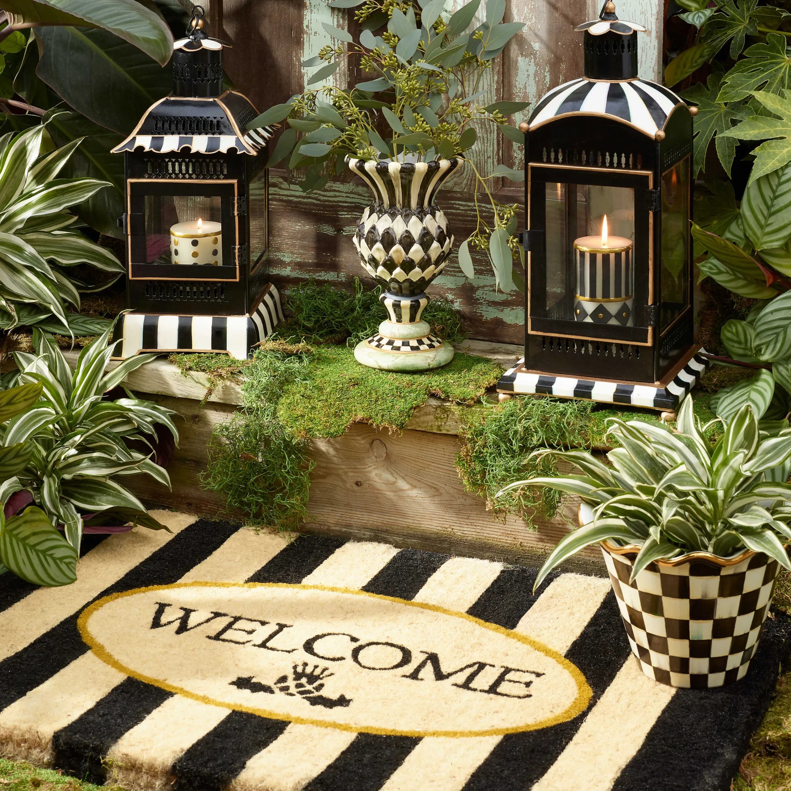Courtly Check Garden Pot - 8"|MacKenzie-Childs New