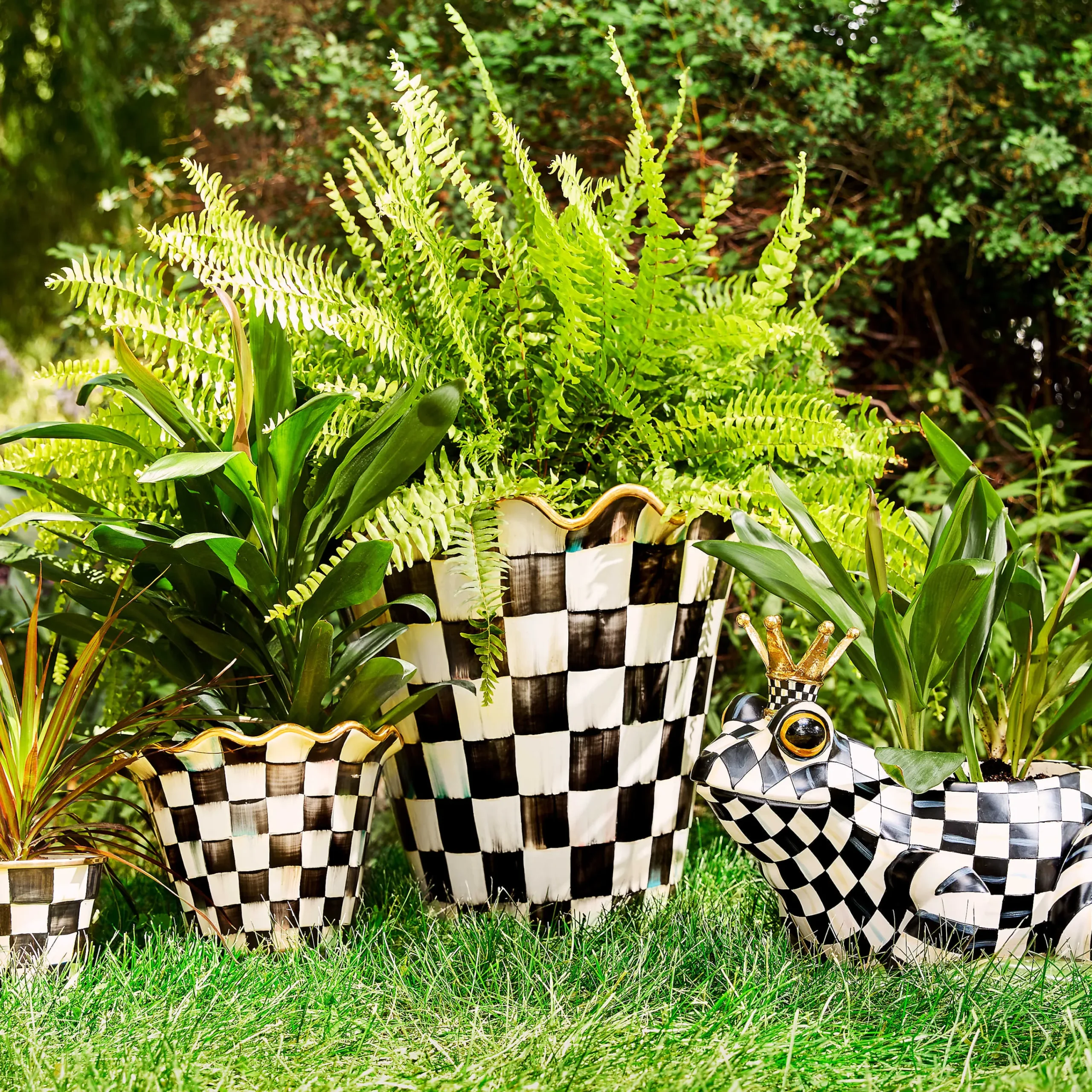 Courtly Check Garden Pot - 8"|MacKenzie-Childs New