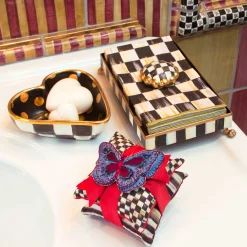 Courtly Check Guest Towel Holder Set - Gold|MacKenzie-Childs