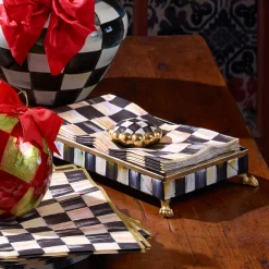 Courtly Check Guest Towel Holder Set - Gold|MacKenzie-Childs