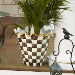 Courtly Check Jumbo Garden Pot|MacKenzie-Childs Outlet