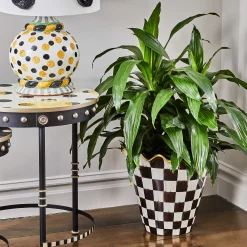Courtly Check Jumbo Garden Pot|MacKenzie-Childs Outlet