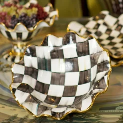 Courtly Check Medium Fluted Serving Bowl|MacKenzie-Childs Discount