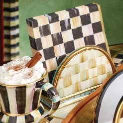 Courtly Check Paper Napkins - Luncheon - Gold|MacKenzie-Childs Outlet