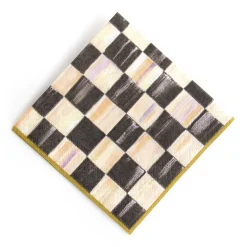 Courtly Check Paper Napkins - Cocktail - Gold|MacKenzie-Childs Sale