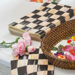 Courtly Check Paper Napkins - Guest - Gold|MacKenzie-Childs Outlet