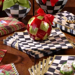 Courtly Check Paper Napkins - Dinner - Gold|MacKenzie-Childs Best