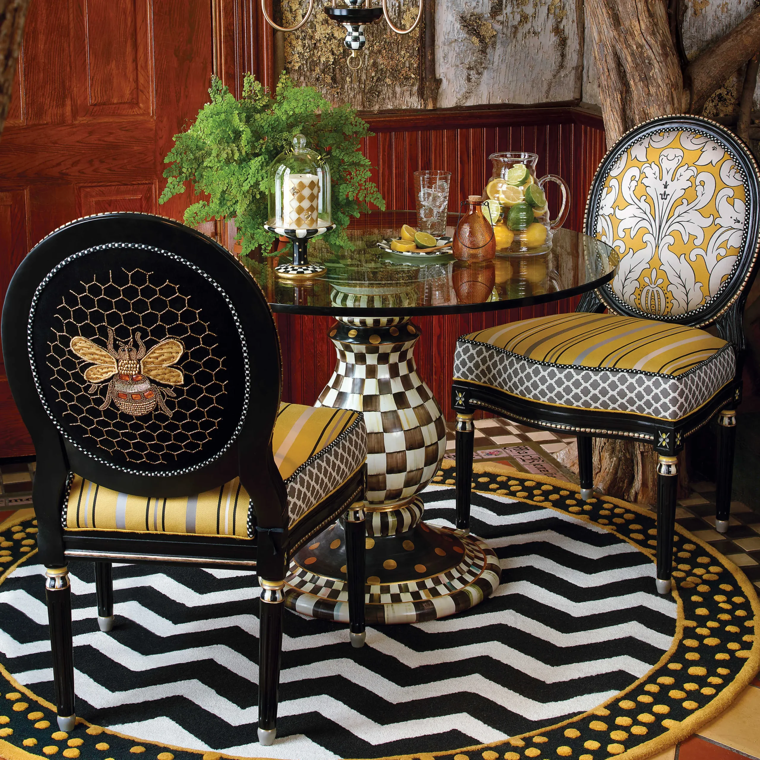 Courtly Check Pedestal Table Base|MacKenzie-Childs New