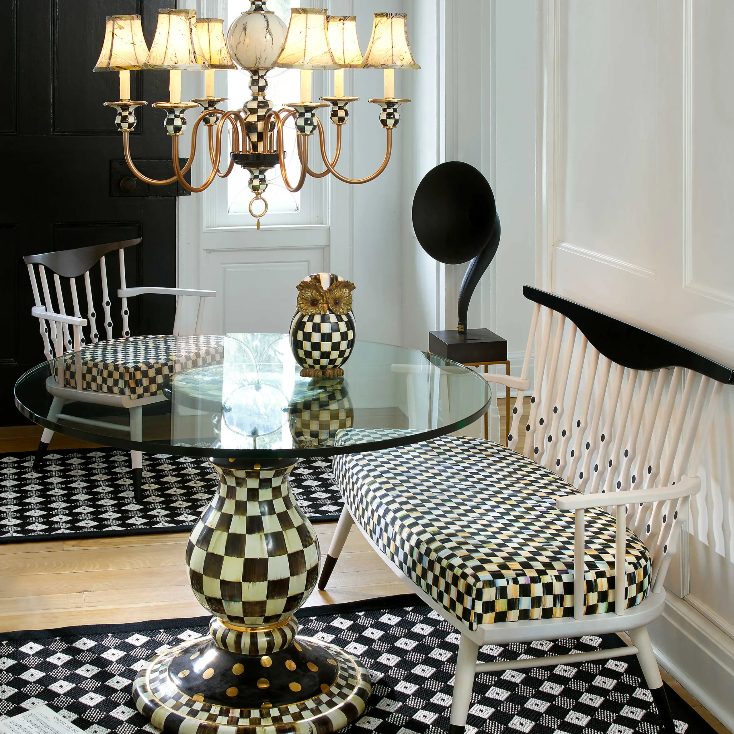 Courtly Check Pedestal Table Base|MacKenzie-Childs New