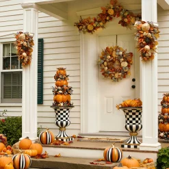 Courtly Check Pedestal Urn|MacKenzie-Childs Clearance
