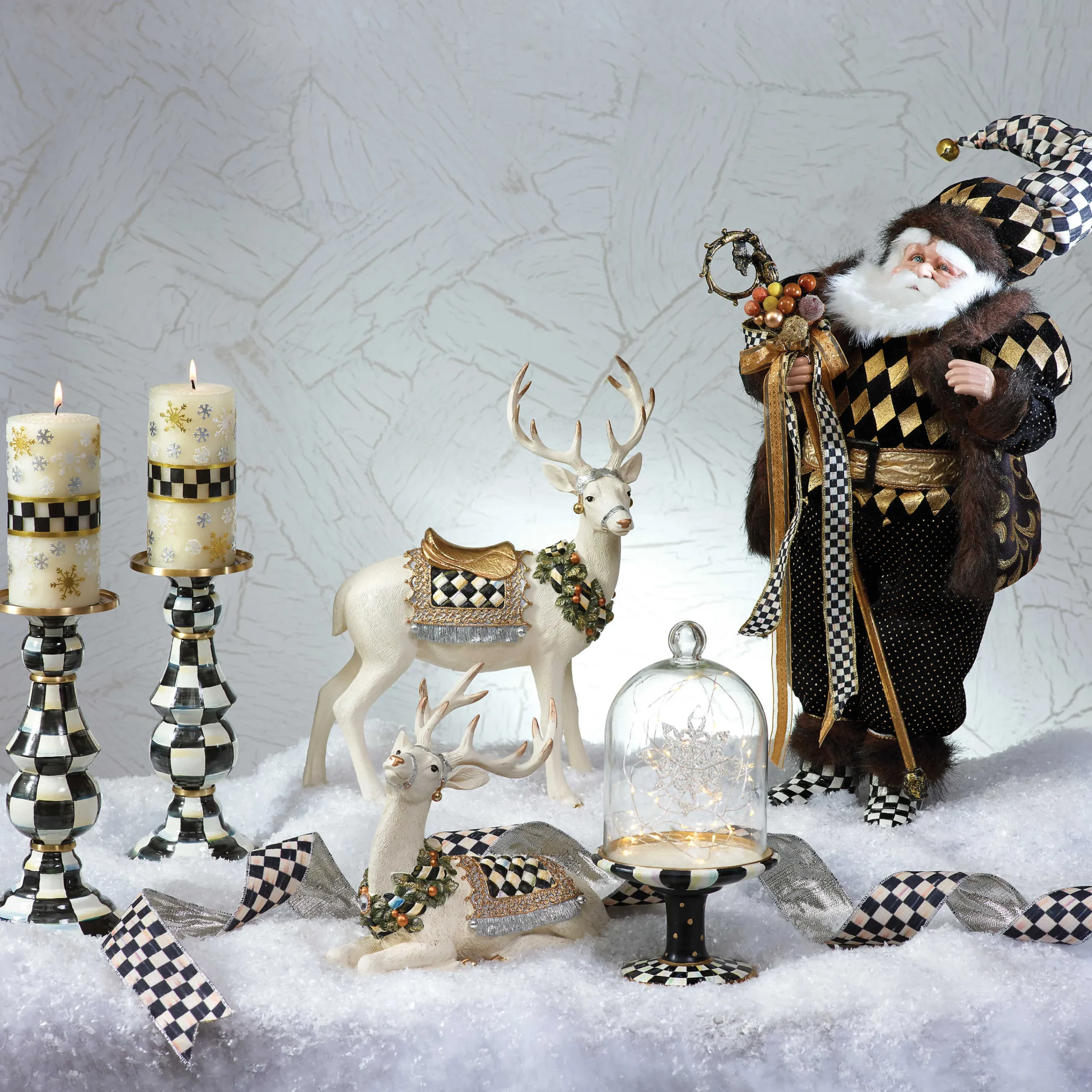 Courtly Check Pedestal With Cloche|MacKenzie-Childs Outlet