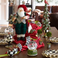 Courtly Check Pedestal With Cloche|MacKenzie-Childs Outlet