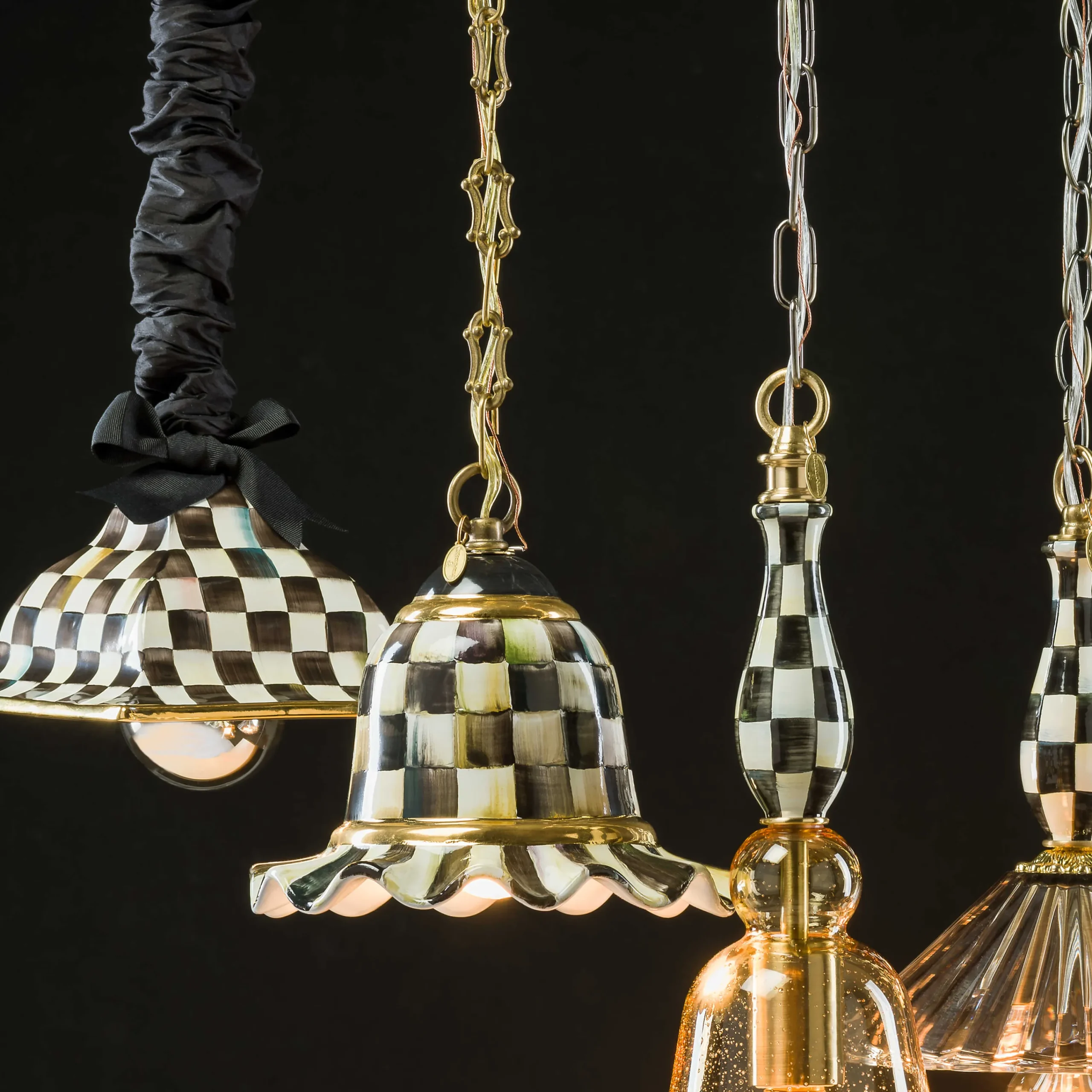 Courtly Check Pendant Lamp - Small|MacKenzie-Childs Sale