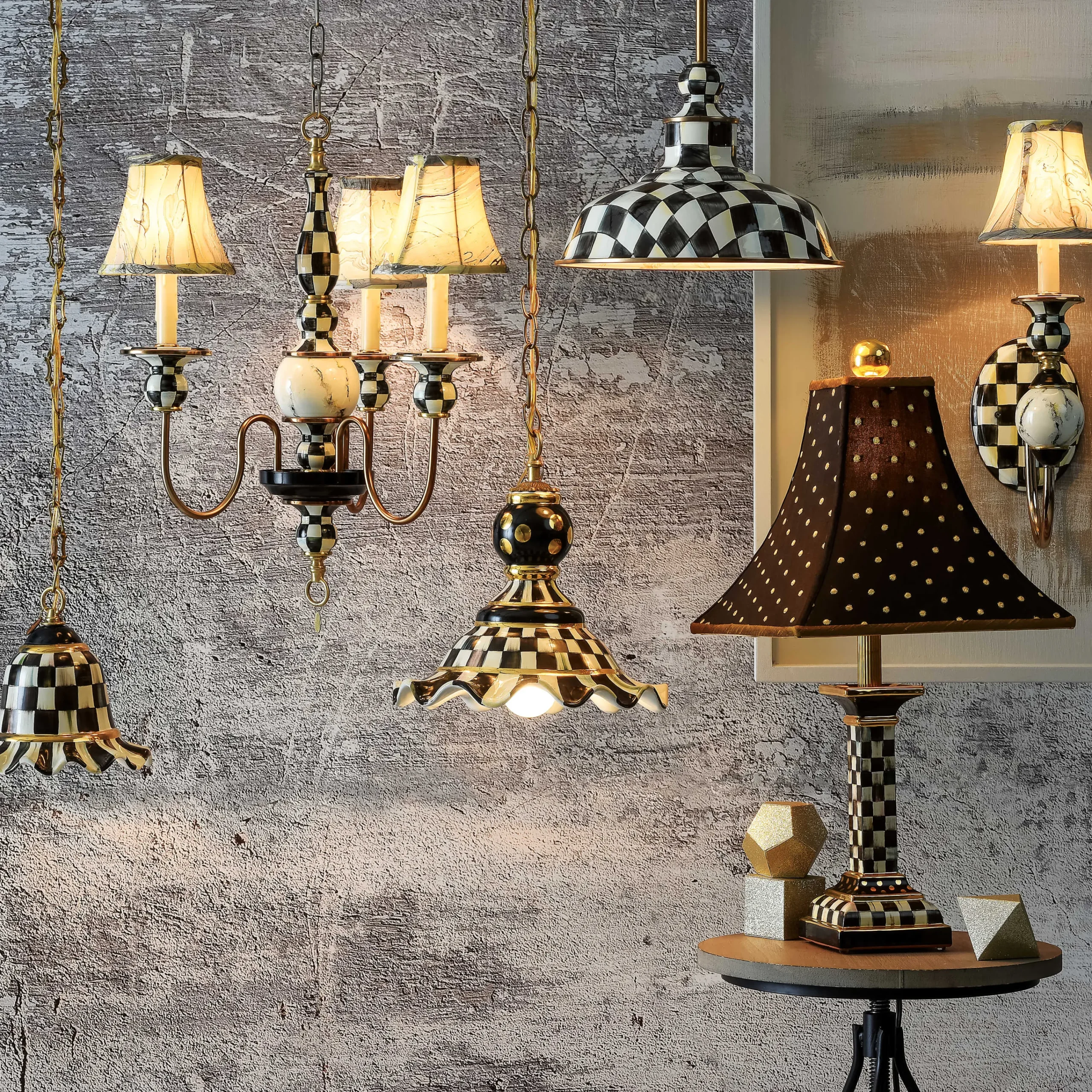 Courtly Check Pendant Lamp - Small|MacKenzie-Childs Sale