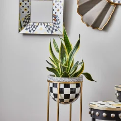 Courtly Check Plant Stand - Tall|MacKenzie-Childs Clearance