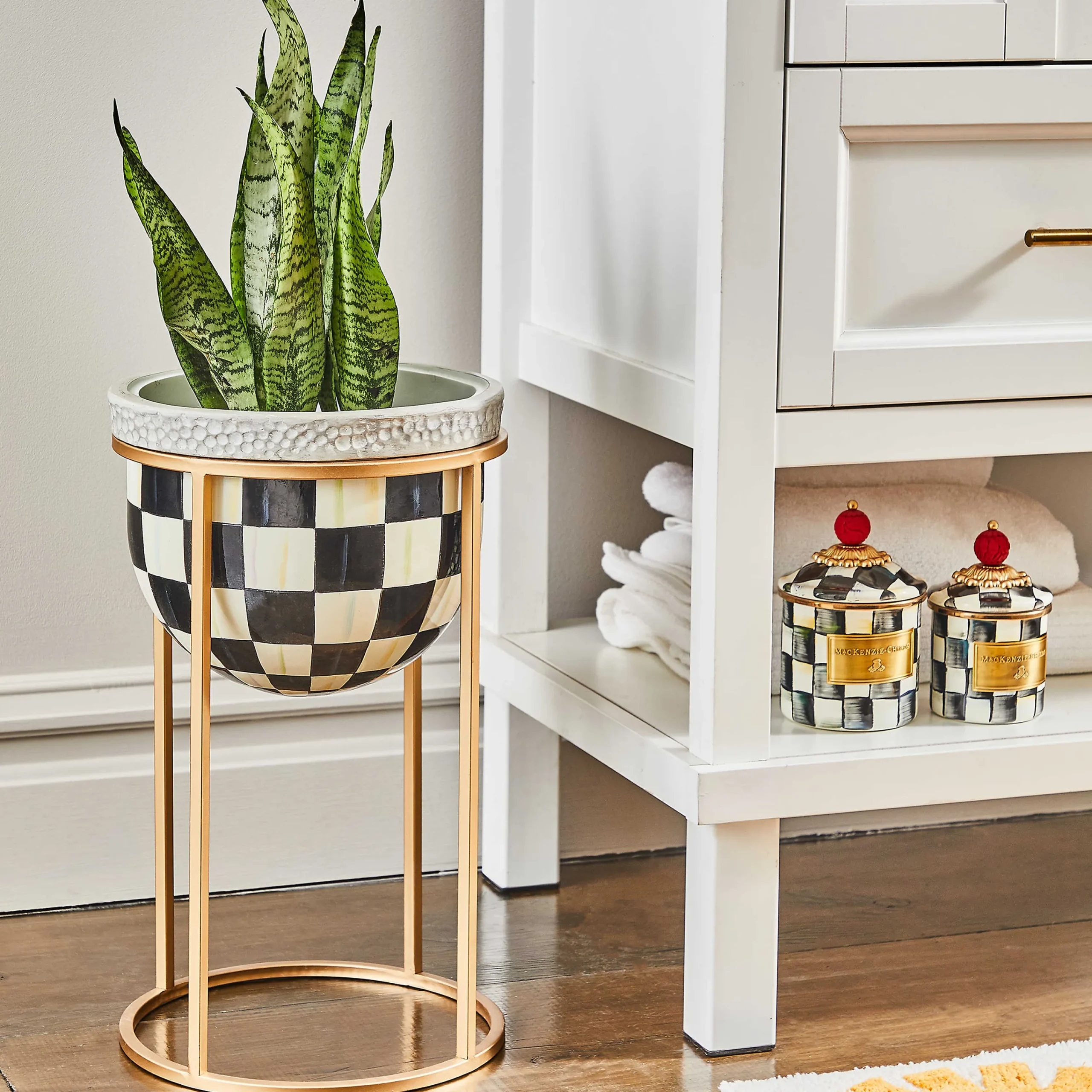 Courtly Check Plant Stand - Short|MacKenzie-Childs Clearance