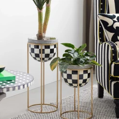 Courtly Check Plant Stand - Short|MacKenzie-Childs Clearance