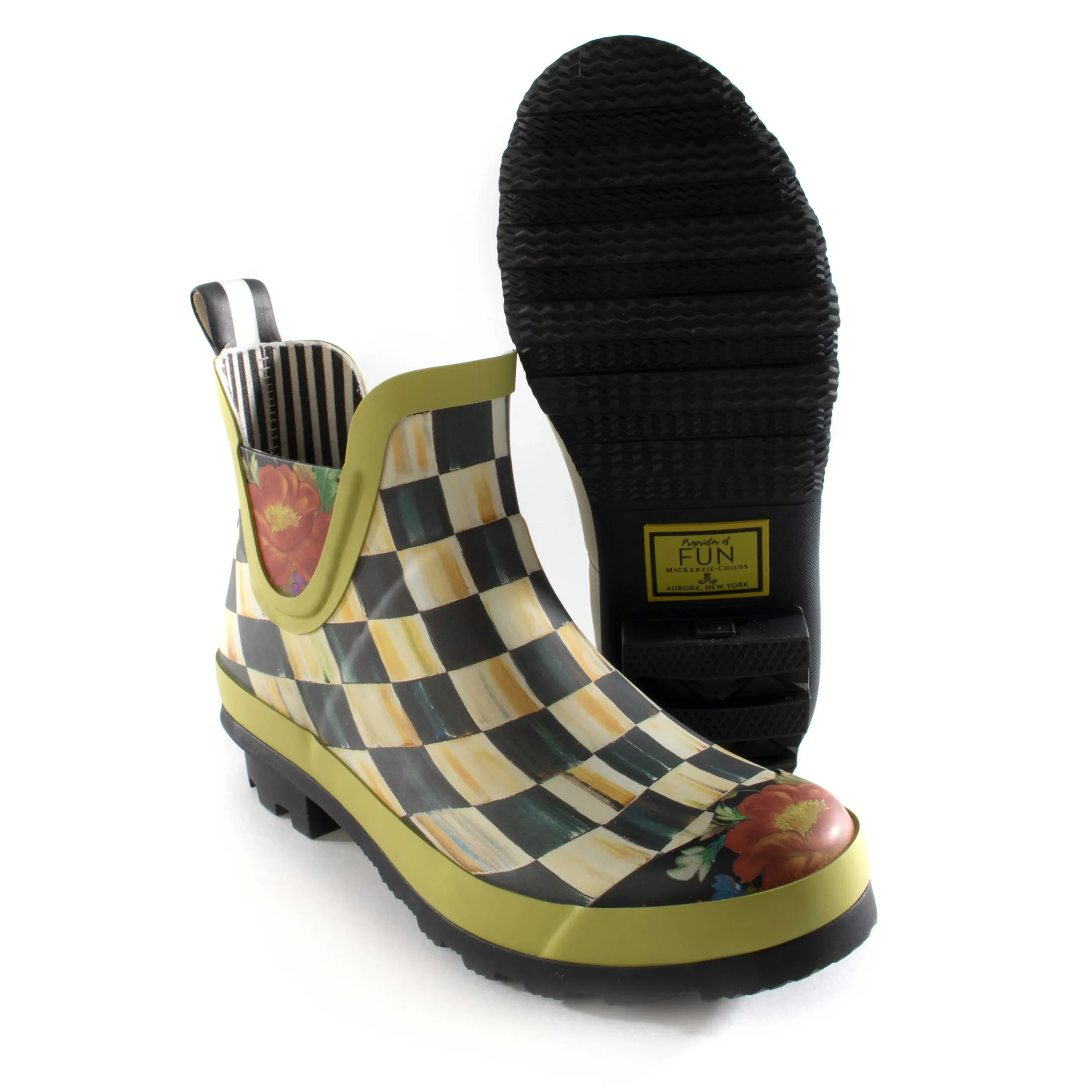 Courtly Check Rain Boots - Short - Size 5|MacKenzie-Childs
