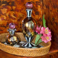 Courtly Check Rattan & Enamel Tray - Small|MacKenzie-Childs Outlet