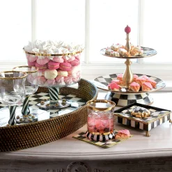 Courtly Check Rattan & Enamel Party Tray|MacKenzie-Childs Clearance