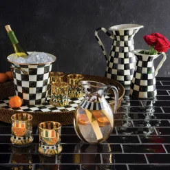 Courtly Check Rattan & Enamel Party Tray|MacKenzie-Childs Clearance