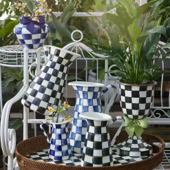 Courtly Check Rattan & Enamel Party Tray|MacKenzie-Childs Clearance