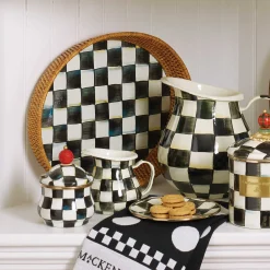 Courtly Check Rattan & Enamel Tray - Large|MacKenzie-Childs Hot