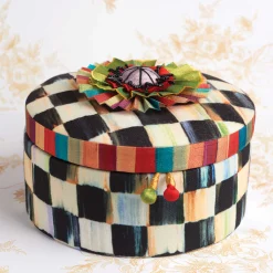 Courtly Check Round Jewelry Box|MacKenzie-Childs Discount