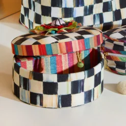Courtly Check Round Jewelry Box|MacKenzie-Childs Discount