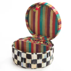 Courtly Check Round Jewelry Box|MacKenzie-Childs Discount