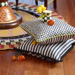 Courtly Check Ruffled Square Pillow|MacKenzie-Childs