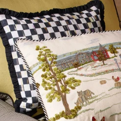 Courtly Check Ruffled Square Pillow|MacKenzie-Childs