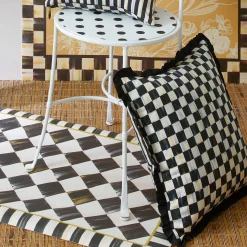Courtly Check Ruffled Square Pillow|MacKenzie-Childs