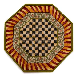 Courtly Check Rug - 6' Octagon - Red & Gold|MacKenzie-Childs Best